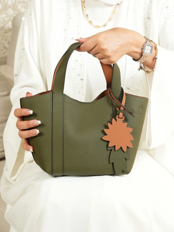 شنطه مريم لون الزيتي/maryam green bag
