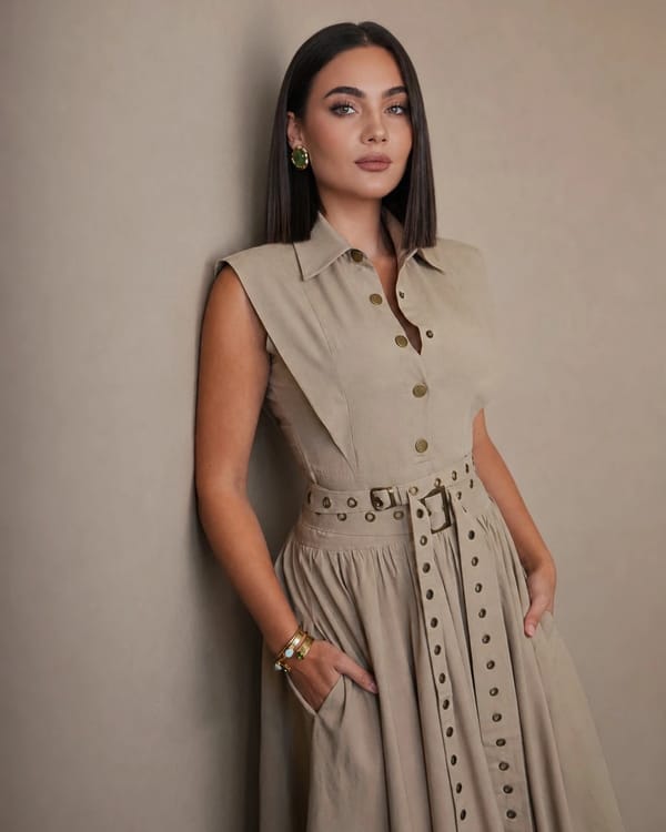 Beige Onira Dress