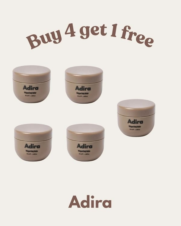 Buy 4 whipped body butter and get 1 for free!