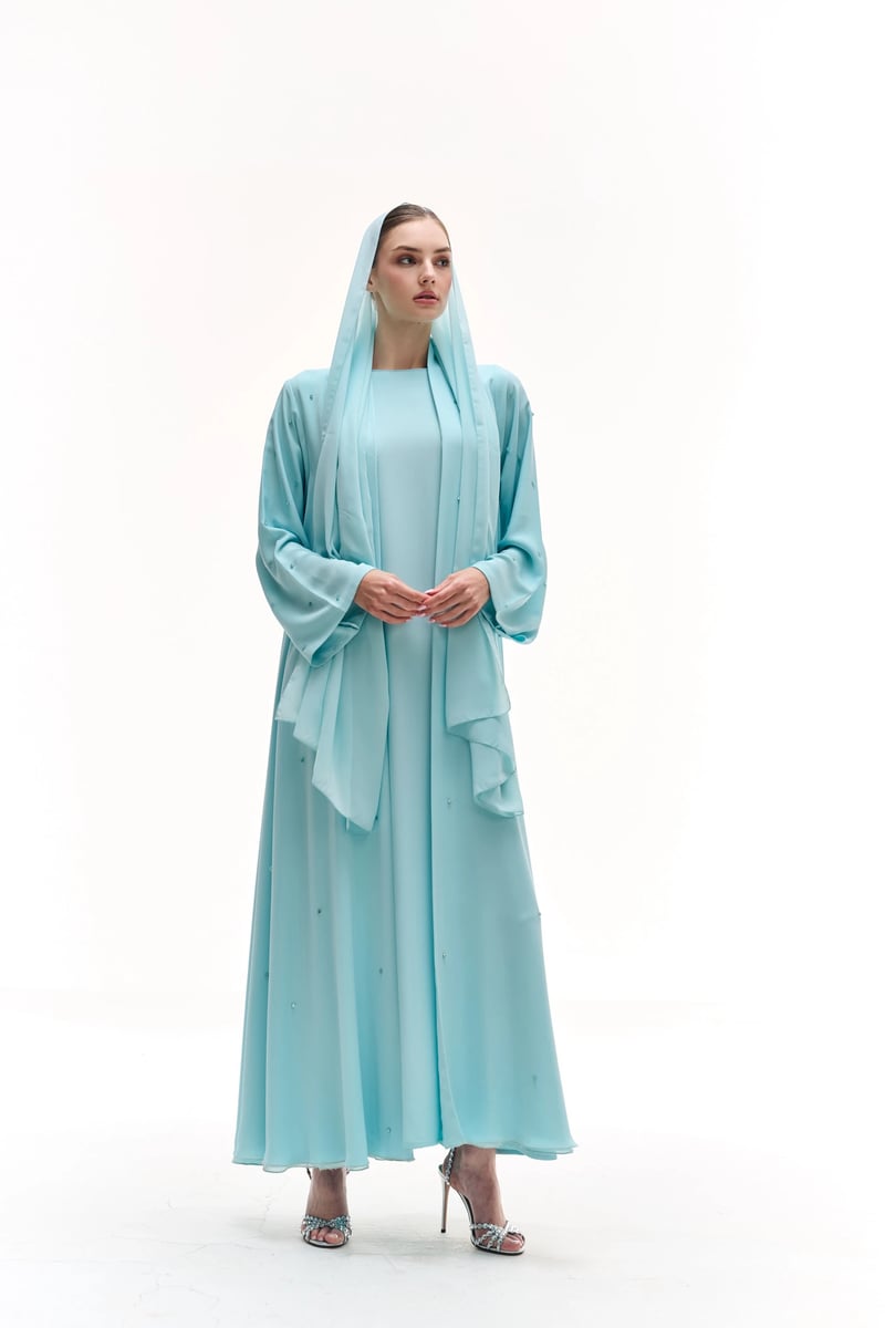 Skyy baby blue abaya