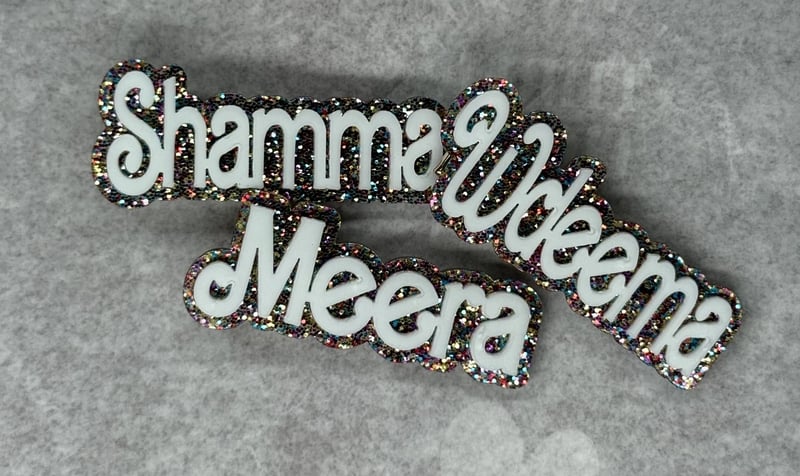 Colorful glittery hair clip