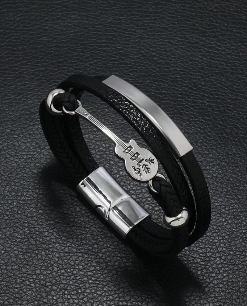 Men Guitar Layered Bracelet