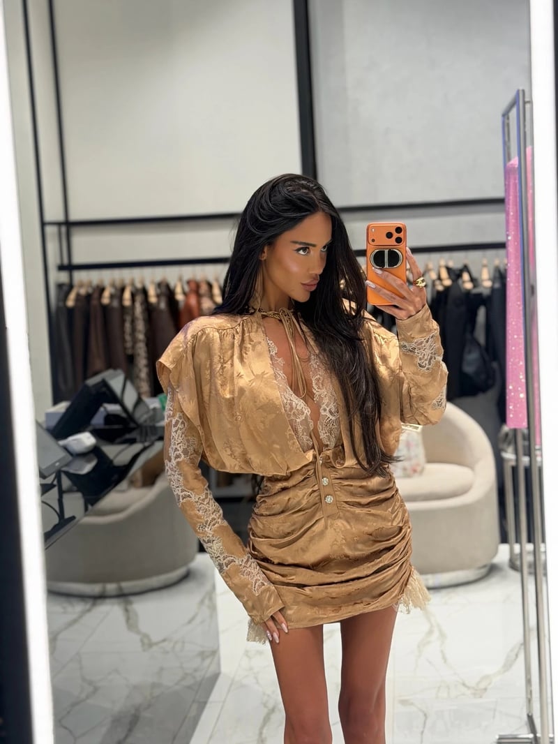 Dress with Lace (Brown)