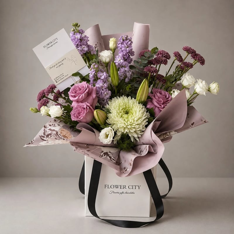 MIX PURPLE AND WHITE BOUQUET